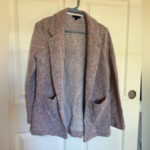 Topshop brown and white textured pattern sweater blazer